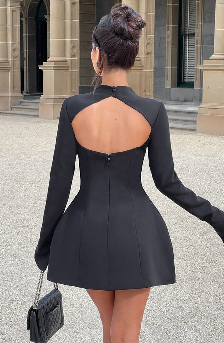 Donnabeth High - Neck Mini Dress – Women's Fitted Elegant Cocktail Dress - Monsta Online