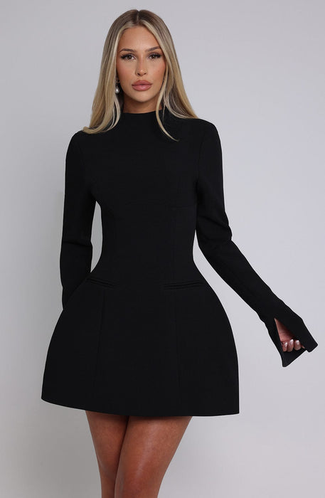 Donnabeth High - Neck Mini Dress – Women's Fitted Elegant Cocktail Dress - Monsta Online
