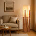Japanese Wabi Sabi Floor Lamp – Fabric Shade & Wooden Base for Bedroom & Living Room - Monsta Online