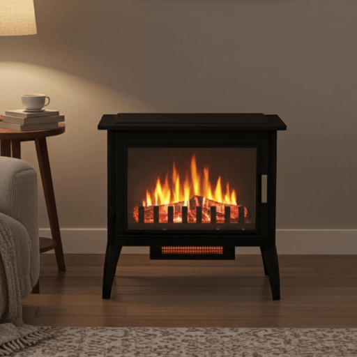 24 Inch Freestanding Electric Fireplace Stove Heater with Realistic Flame - Monsta Online