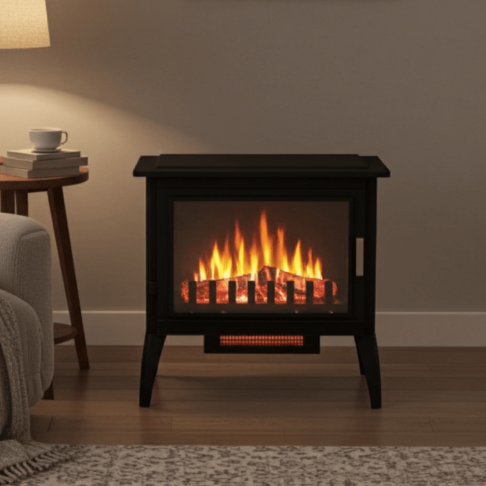 24 Inch Freestanding Electric Fireplace Stove Heater with Realistic Flame - Monsta Online