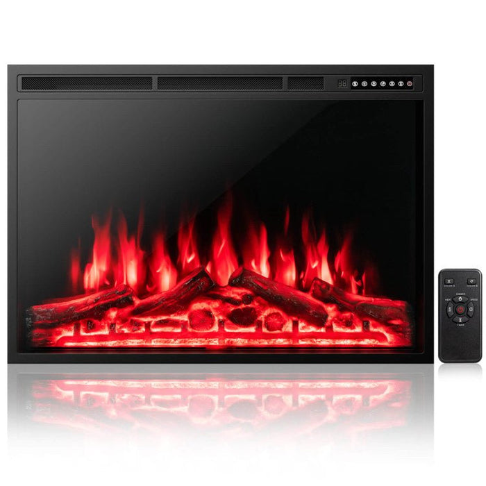37 Inch Recessed Electric Fireplace Insert with Remote and Flame Settings - Monsta Online