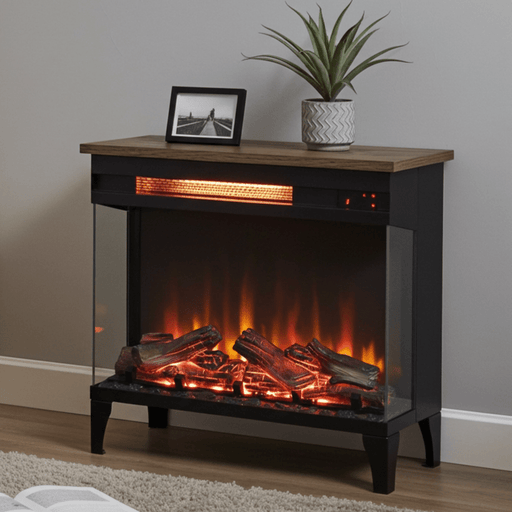 24" Modern Electric Fireplace Three - Sided Glass with Remote and Adjustable Flame - Monsta Online