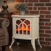 17 Inch Freestanding Electric Fireplace Heater with Realistic Flame Beige - Monsta Online