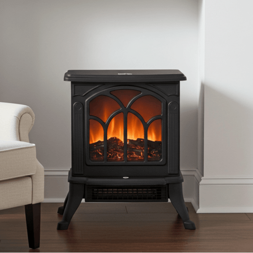 17" Black Electric Fireplace Compact Heater with Realistic Flame - Monsta Online