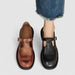 Emiliana T - Strap Leather Shoes – Women's Classic Buckle T - Strap Shoes - Monsta Online