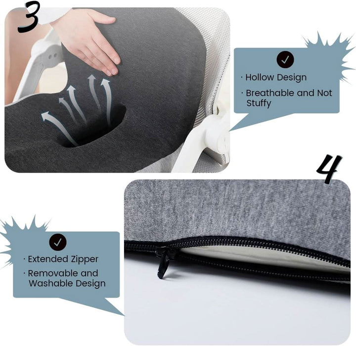 Ergonomic Seat Cushion with Lumbar Support – Memory Foam Posture Cushion for Office, Car & Travel - Monsta Online
