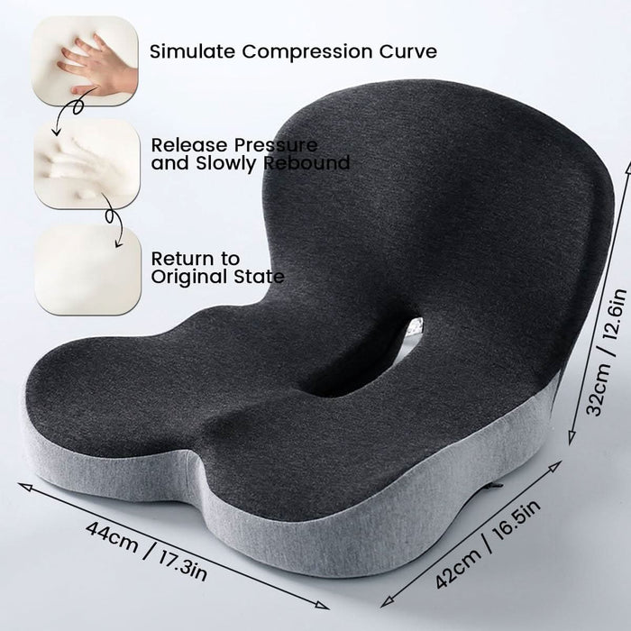 Ergonomic Seat Cushion with Lumbar Support – Memory Foam Posture Cushion for Office, Car & Travel - Monsta Online