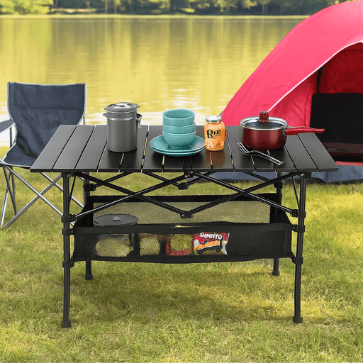 Aluminium 47" Folding Camping Table with Height Adjustment and Picnic Carry Bag - Monsta Online