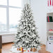 7FT White Flocked Artificial Christmas Tree — Full, 1514 Tips, PE+PVC, Hinged, Metal Stand - Monsta Online