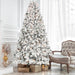 7.5FT Pre - Lit Flocked Artificial Christmas Tree White — 550 Warm LED, 49 Pine Cones, Hinged, Metal Stand - Monsta Online