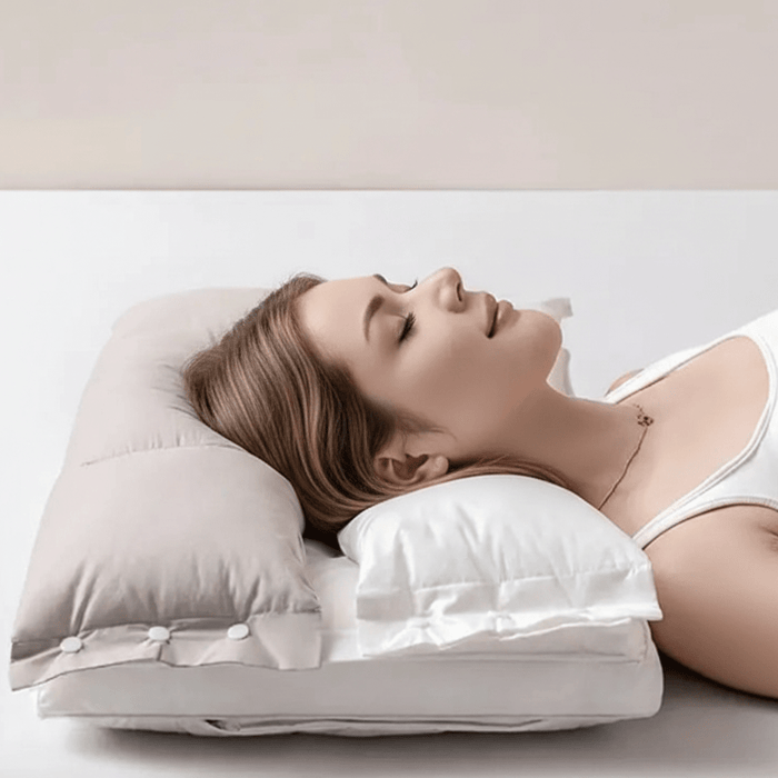 Ergonomic Double Layer Neck Pillow – Adjustable Height, Breathable Pillow for Neck & Shoulder Support - Monsta Online