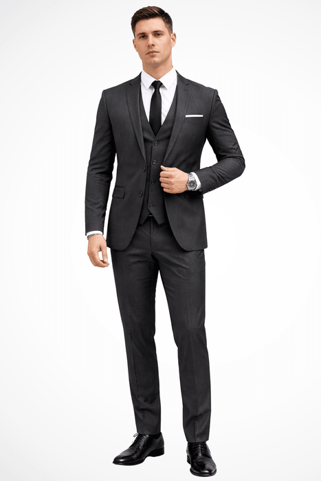Dominic 3 - Piece Slim Fit Suit – Men's Notch Lapel Blazer, Waistcoat & Trousers Set - Monsta Online