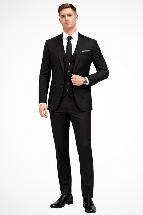 Dominic 3 - Piece Slim Fit Suit – Men's Notch Lapel Blazer, Waistcoat & Trousers Set - Monsta Online