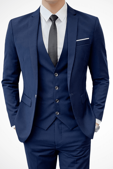 Dominic 3 - Piece Slim Fit Suit – Men's Notch Lapel Blazer, Waistcoat & Trousers Set - Monsta Online