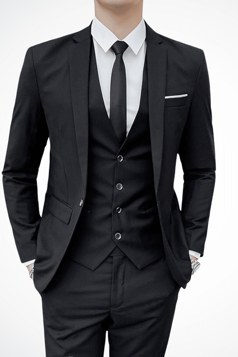 Dominic 3 - Piece Slim Fit Suit – Men's Notch Lapel Blazer, Waistcoat & Trousers Set - Monsta Online