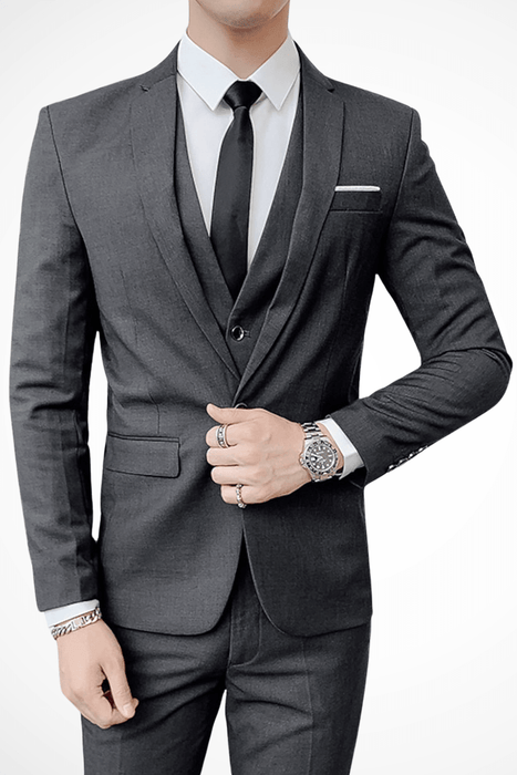 Dominic 3 - Piece Slim Fit Suit – Men's Notch Lapel Blazer, Waistcoat & Trousers Set - Monsta Online