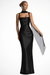 Vivienne Ruched Satin Maxi Dress Set – Women's Square Neck Wedding Guest Dress - Monsta Online