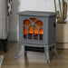 17 Inch Gray Electric Fireplace Stove Heater with Realistic Flame and Logs - Monsta Online