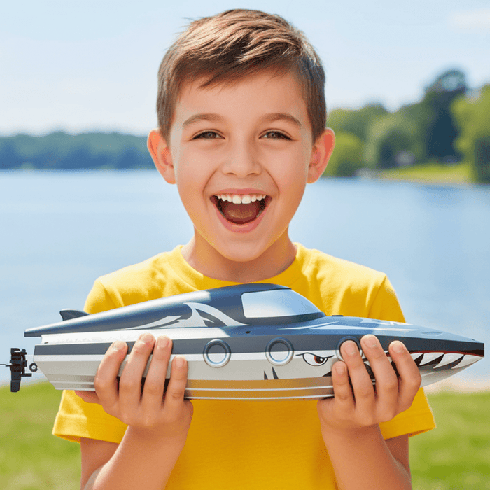 Shark Wave: High Speed RC Boat 2.4GHz Remote Control With Dual Batteries for Kids - Monsta Online