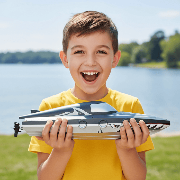 Shark Wave: High Speed RC Boat 2.4GHz Remote Control With Dual Batteries for Kids - Monsta Online