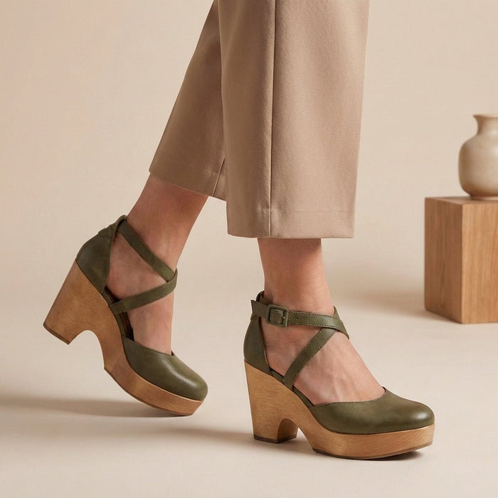Artisanal Closed - Toe Wood Platform Wedges - Elevated Summer Style - Monsta Online
