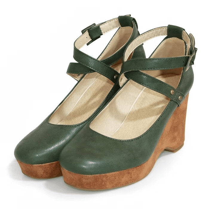 Women's Chunky Platform Mary Jane Heels – Adjustable Buckle Strap, Block Heel for All - Day Comfort - Monsta Online