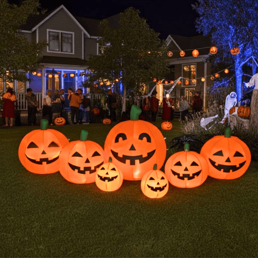 7FT Pumpkin Inflatable Halloween Decoration with 7pcs LED String Lights - Monsta Online