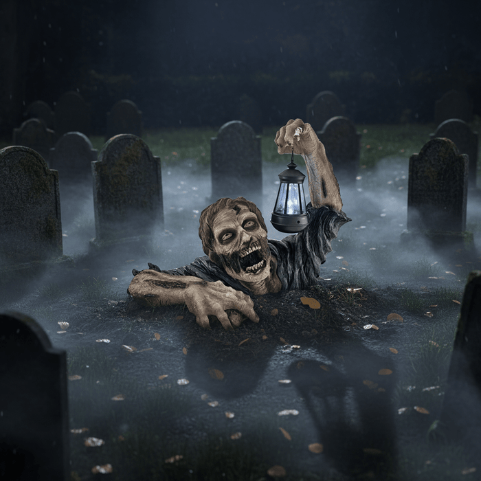 Scary Halloween Groundbreaker Crawling Zombie Holding Lantern LED Lantern - Monsta Online