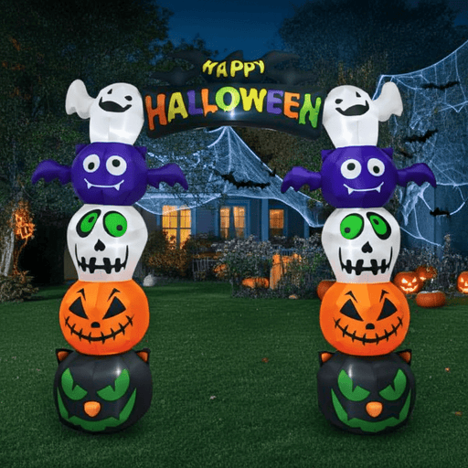 8.2FT Halloween Inflatable Pumpkin Archway with LED Lights – Giant Blow Up Halloween Decoration - Monsta Online