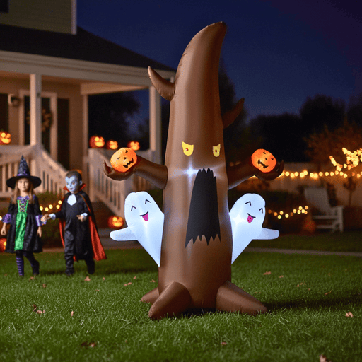 5ft Inflatable Halloween Ghost Tree with Pumpkins and LED Lights - Monsta Online