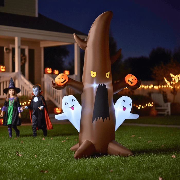 5ft Inflatable Halloween Ghost Tree with Pumpkins and LED Lights - Monsta Online