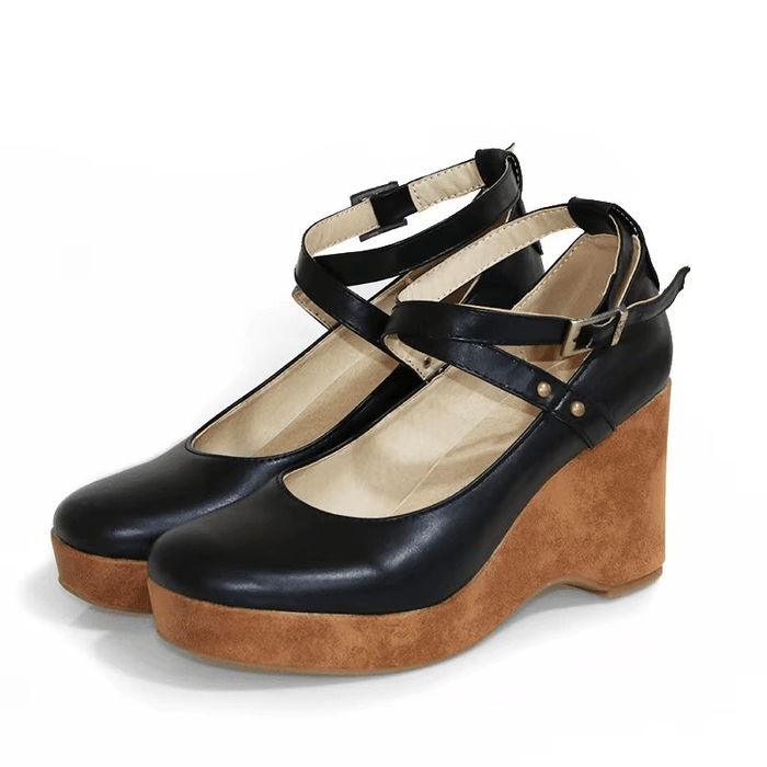 Women's Chunky Platform Mary Jane Heels – Adjustable Buckle Strap, Block Heel for All - Day Comfort - Monsta Online