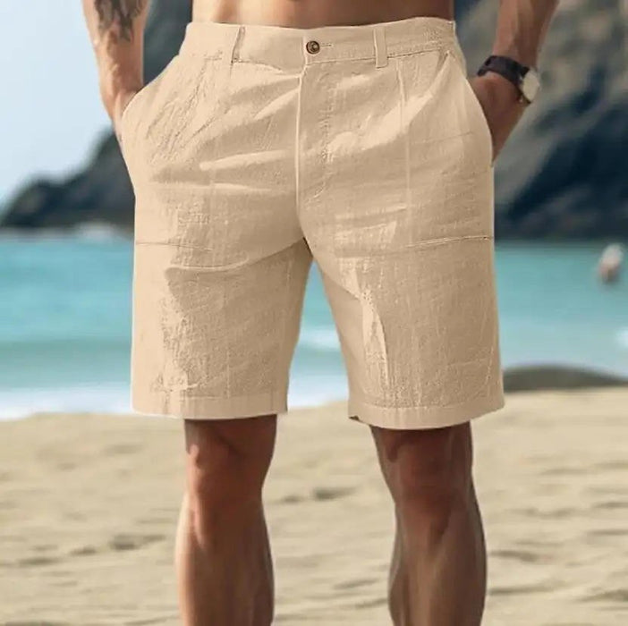 Men's Luxury Linen Summer Shorts – Drawstring Waist, Breathable Relaxed Fit - Monsta Online