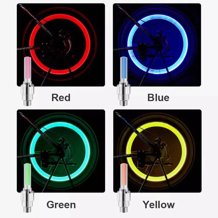 LED Bicycle Valve Lights – Motion - Activated Waterproof Tire Valve Stem Lights - Monsta Online