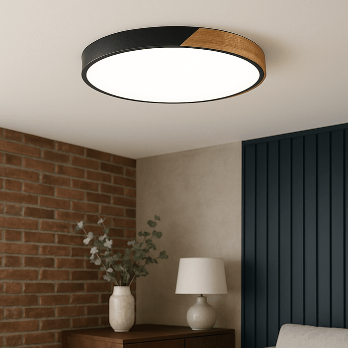 Nordic Wooden Ceiling Light – Wood, Iron & Acrylic LED Fixture for Bedroom, Living Room & Hallway - Monsta Online