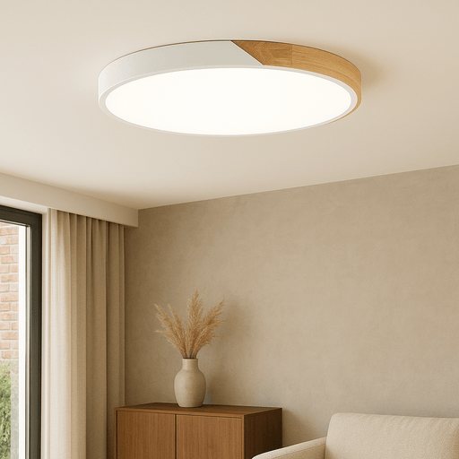 Nordic Wooden Ceiling Light – Wood, Iron & Acrylic LED Fixture for Bedroom, Living Room & Hallway - Monsta Online