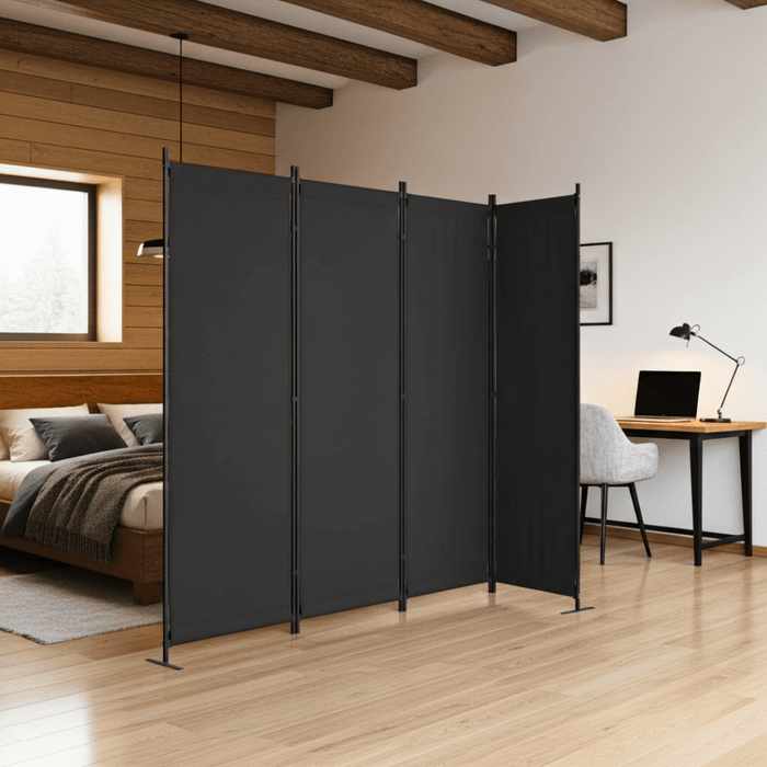 Foldable 4 Panel Privacy Screen Room Divider 88" with Freestanding Stability for Any Space - Monsta Online