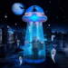 8.8FT Halloween Inflatable UFO with Built - in LED Lights and Stand Inside Design - Monsta Online