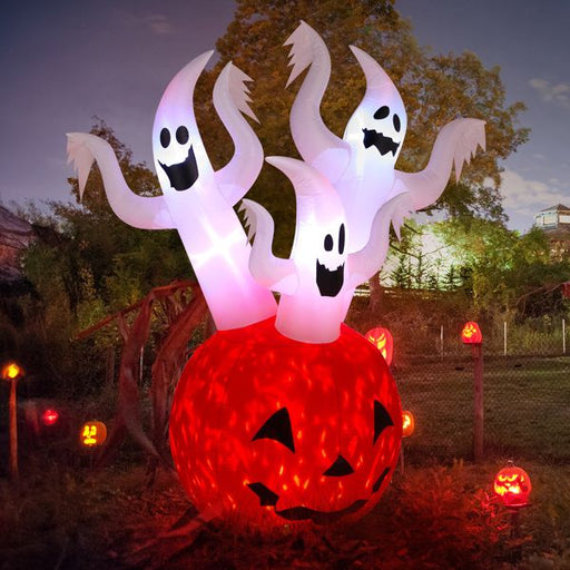 5.9FT Halloween Inflatable Pumpkin Ghost with LED Lights - Monsta Online