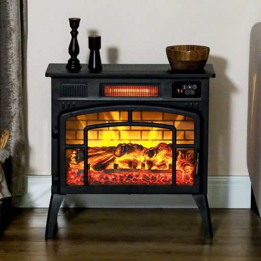 22 Inch Black Freestanding Electric Fireplace Stove Heater - Monsta Online