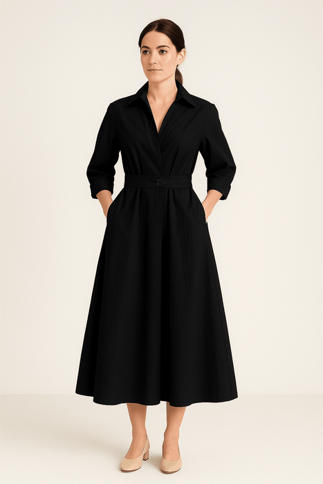 Jevonna Cotton Shirt Dress – Women's Tailored Button - Front Shirt Dress - Monsta Online