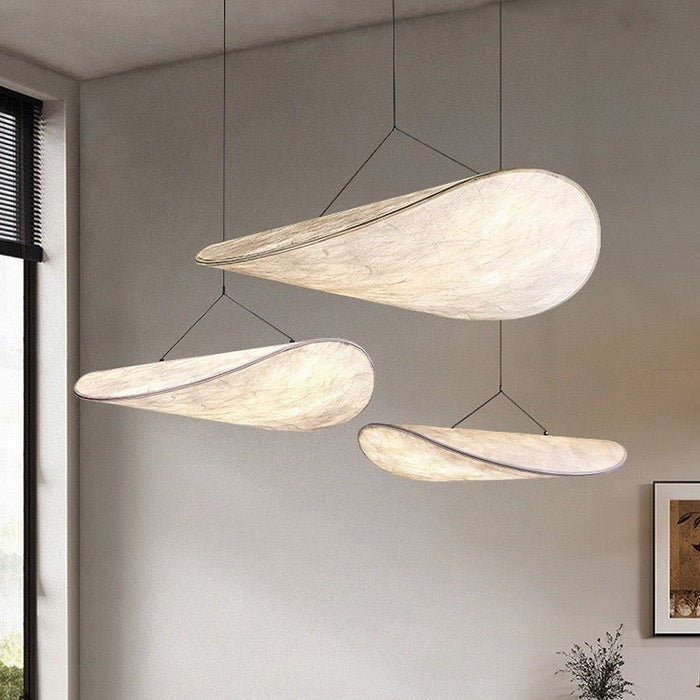 Japandi Silk Pendant Light – Minimalist Cloud Shade for Dining Room & Bedroom - Monsta Online