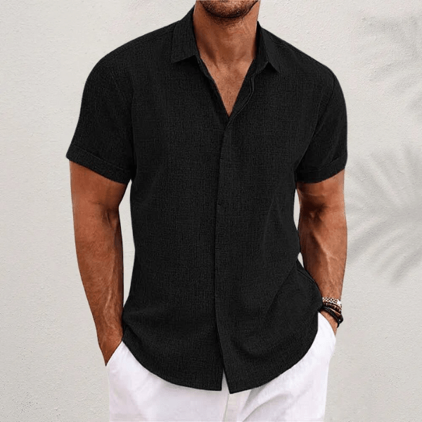 Lauro Linen Shirt – Men's Breathable Short Sleeve Summer Shirt - Monsta Online