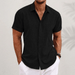 Lauro Linen Shirt – Men's Breathable Short Sleeve Summer Shirt - Monsta Online