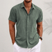 Lauro Linen Shirt – Men's Breathable Short Sleeve Summer Shirt - Monsta Online