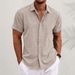 Lauro Linen Shirt – Men's Breathable Short Sleeve Summer Shirt - Monsta Online