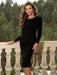 Lily Shimmer Cocktail Dress – Women's Glamorous Long Sleeve Sequin Fitted Dress - Monsta Online