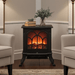 17" Black Electric Fireplace Compact Heater with Realistic Flame - Monsta Online