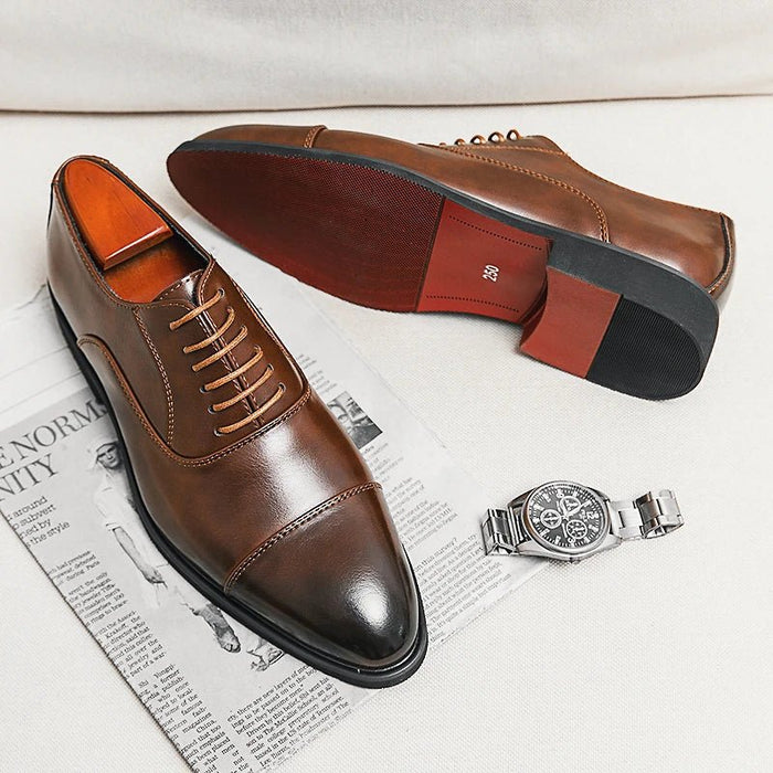 Luca Leather Oxford Shoes – Men's Italian Handcrafted Dress Shoes - Monsta Online
